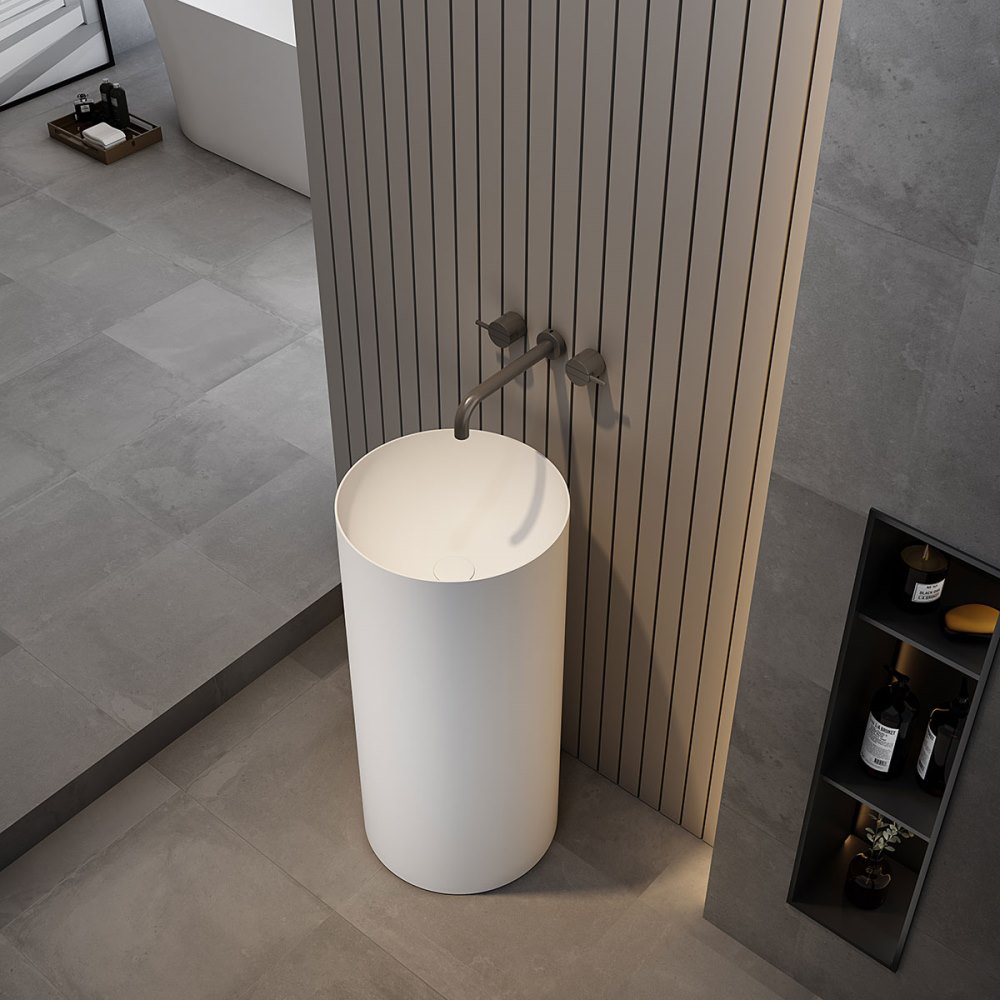 Раковина напольная Vincea Solid Surface 40 Белый матовый