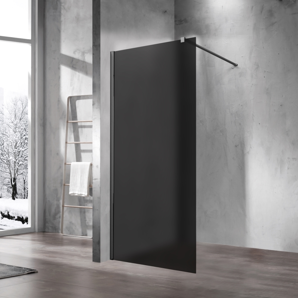 Душевая перегородка Vincea Walk-In Вороненая сталь / Тонированное матовое