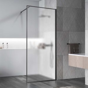 Душевая перегородка Vincea Walk-In Вороненая сталь / Рифленое